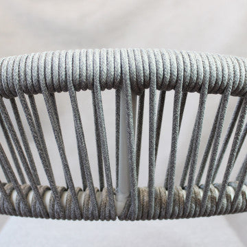 Sedia impilabile struttura alluminio verniciato schienale corda seduta textilene