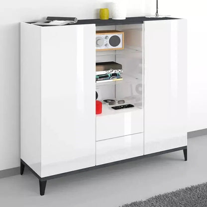Credenza Sunrise Highboard 120 x 40 x 120 cm - Bianco Lucido Credenze Italy Web forniture   