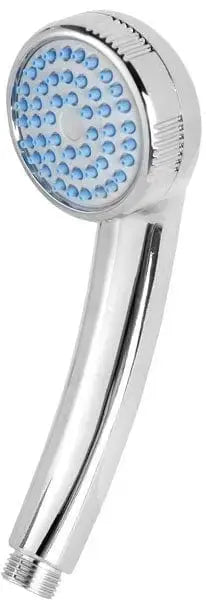 Soffione doccia autopulente c/ricam in ABS cromo con ugelli blu, ideale per arredo bagno moderno. Compatibile con ricambi Hobby Shop Solution.