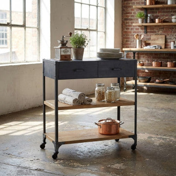 Tavolo Libreria Buddy Legno Acciaio Nero 90x39x92h cm