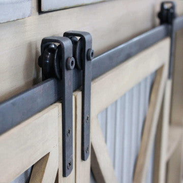 Mobile con struttura in metallo e legno, dim. 113x39,5x81 cm, colore marrone