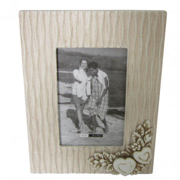 Portafoto rettangolare in MDF tortora e bianco 17,5 x 22,5 cm