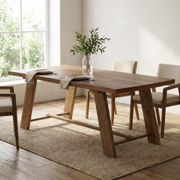 Tavolo in legno di mango massiccio 200x100x76 cm colore marrone