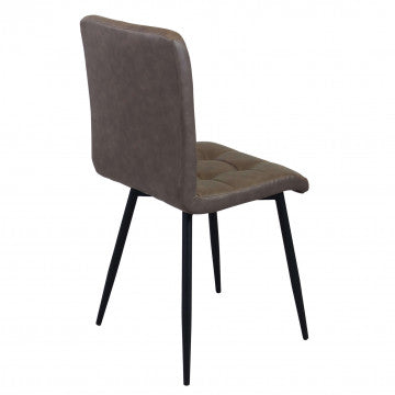 Poltrona struttura metallica seduta schienale ecopelle marrone 47,5x59x81cm