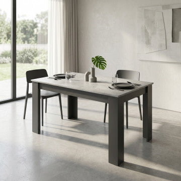 Tavolo Pepper Rettangolare Effetto Cemento 138x80x75h cm