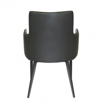 Poltrona in ecopelle grigio scuro, dimensioni 56x54x89 cm, peso 8,3 kg