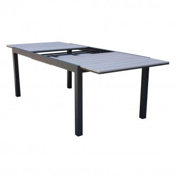 Pental Table 180/240 x 100 - Table d'extérieur extensible avec structure en aluminium et plateau en polywood