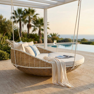 Divano Letto Formosa Rattan Beige 193x67x195h cm