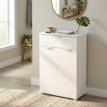 Mobiletto 2 ante 1 cassetto bianco 60x38x103 cm truciolare