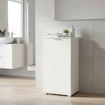 Mobiletto monoanta in truciolare bilaminato bianco 45x38x85 cm