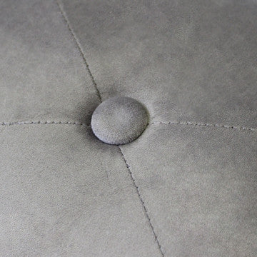 Pouf rotondo in velluto tortora, diametro 67 cm, altezza 41 cm