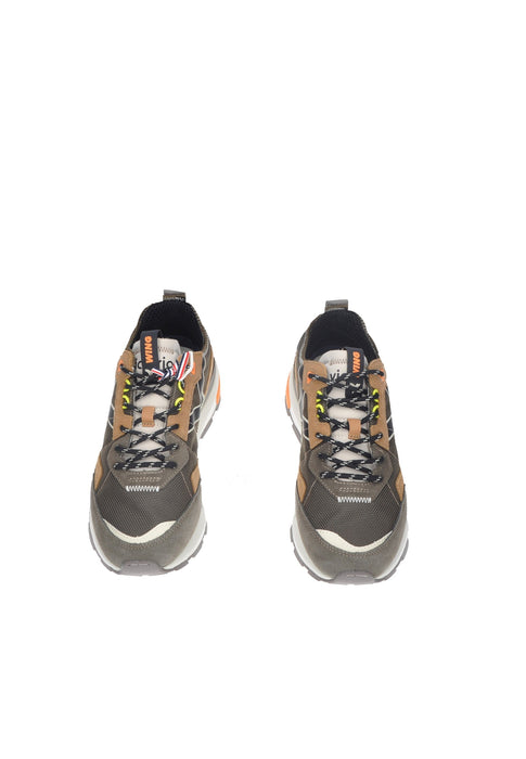 Victoria Win Evo Sneaker In Camoscio E Tessuto Con Lacci Sottopiede Imbottito Suola Gomma Con Para Alta 4 cm