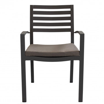 Poltrona in alluminio con cuscino - 46x62x84 cm