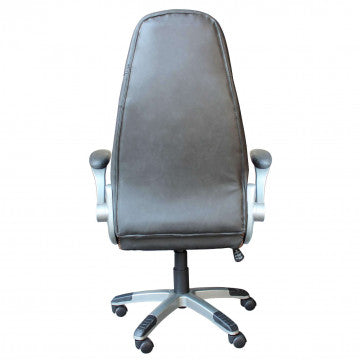 Poltrona gaming in poliuretano grigio, dimensioni 68x67x117-123 cm