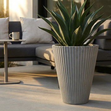 Vaso in fibra sintetica antracite diametro 39 cm altezza 46 cm