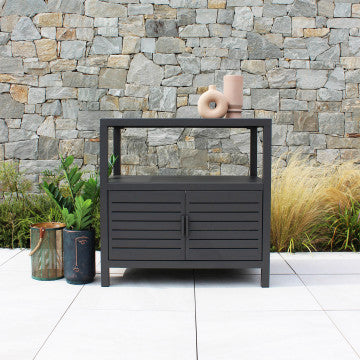 Mobiletto in alluminio verniciato - Dimensioni 90x55x90 cm - Antracite