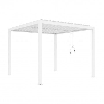 Pergola Bioclimatica Alluminio Bianco 4x4 m Lamelle Orientabili