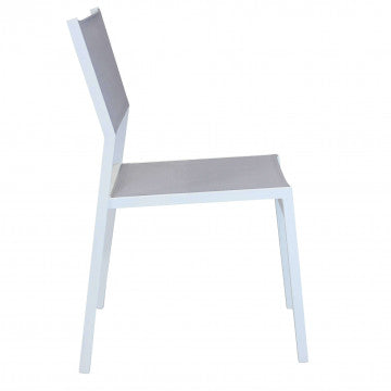 Sedia struttura alluminio textilene, seduta ergonomica 46x57x85 cm