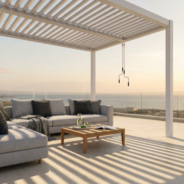 Pergola Bioclimatica Alluminio Bianco 4x4 m Lamelle Orientabili