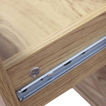 Comodino in legno naturale con dimensioni 40x30x50,5 cm