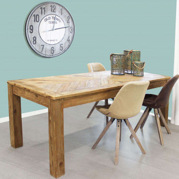 Sedia in legno di quercia con seduta in PVC, dimensioni 48x44x84 cm
