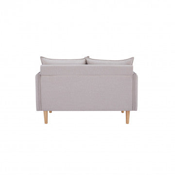 Divano 2 posti in tessuto con gambe in legno 130x84x51 cm