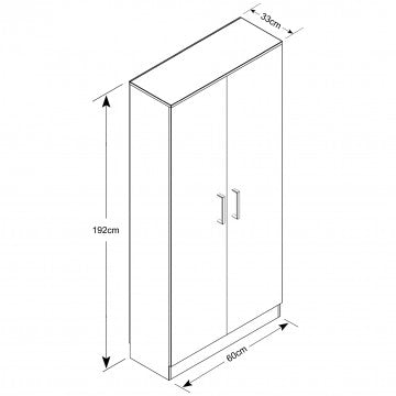 Mobile Armadietto 2 Ante Bianco 60x33x192h cm