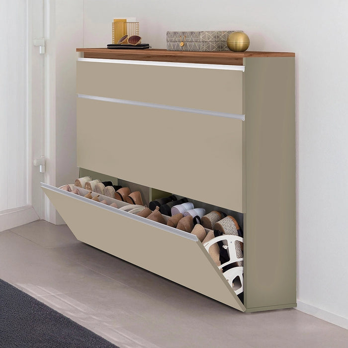 Scarpiera Magic – Tortora/Rovere Wotan, 24 Paia, 120x26,5x108 cm