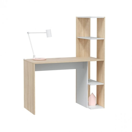 Scrivania Libreria WS Double 110x52x136h in Rovere Canadian e Bianco Artik Scrivanie Hobby Shop Solution   