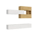 Composizione parete soggiorno A116 L.268 P.39,2 in finitura bianco frassino e rovere, ideale per arredare con stile pareti moderne.