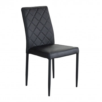 Sedia in acciaio e ecopelle nero, dimensioni 41x50x91 cm
