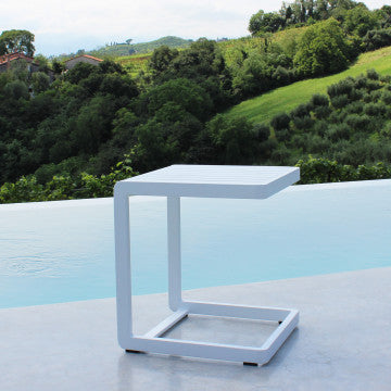 Tavolino quadrato in alluminio verniciato, 40x40 cm, altezza 45 cm