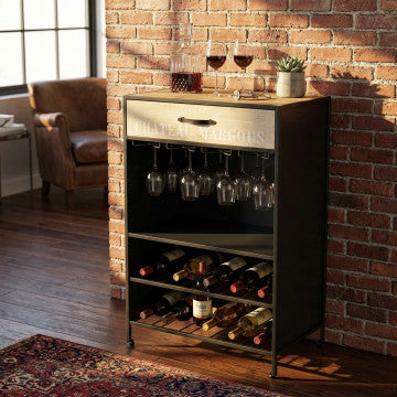 Mobile in metallo e legno nero 59x39,5x95 cm, peso 13,7 kg