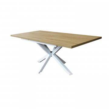 Tavolo allungabile piano melamina struttura metallo bianca 160-200x90 cm