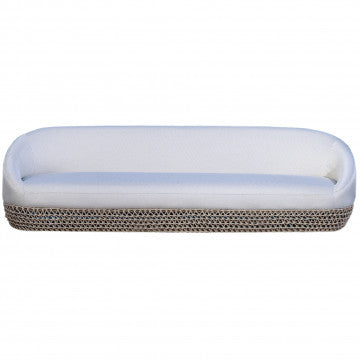 Divano 3 posti in alluminio e corda 8 mm, 220x91x71 cm