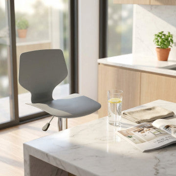 Sgabello regolabile metallo e plastica grigio cm 39,5 x 44,5 x 58/78 h