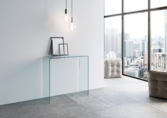 Itamoby Consolle Elegante in Vetro Curvato 80x40x80 cm