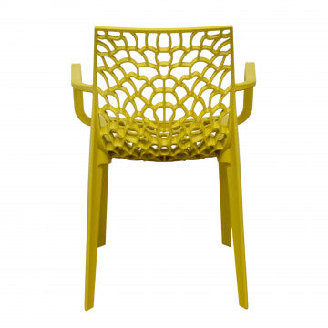 Poltrona in polipropilene impilabile giallo dimensioni 58x62x80 cm