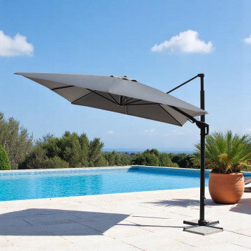 Ombrellone 400x300 cm poliestere 350 gr pistone gas grigio