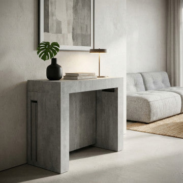 Tavolo consolle allungabile piano melamina struttura metallo 45-300x90 cm