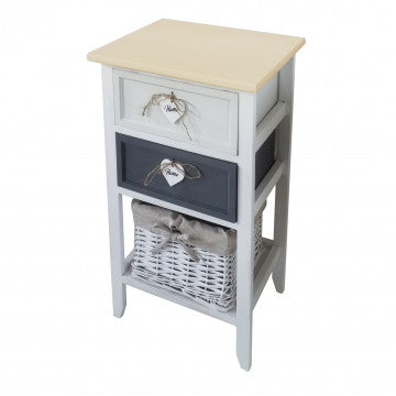 Mobiletto in legno con 3 cassetti, dimensioni 35x28x62 cm