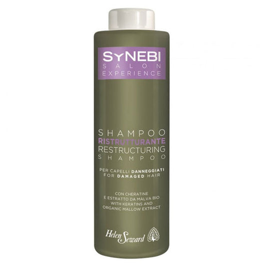 Shampoo ristrutturante capelli danneggiati con cheratine, bottiglia verde da 300 ml, ideale per rinforzare e donare luminosità ai capelli