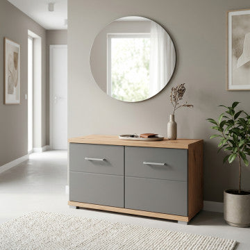 Ingresso 86,6 x 40 x 456 h cm truciolare bilaminato rovere artigiano grigio