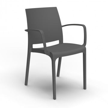 Poltrona struttura monoblocco in polipropilene e fibra di vetro 56x56x80cm
