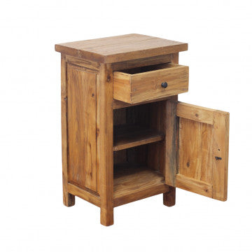 Mobiletto in legno riciclato 43x33x70 cm colore marrone