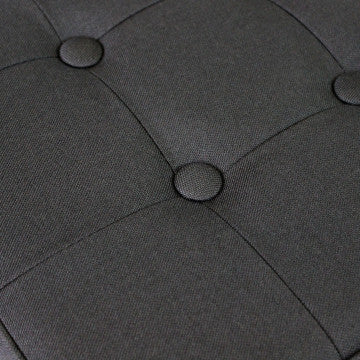 Pouf contenitore quadrato in tessuto nero 38x38x40 cm