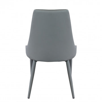 Sedia in ecopelle grigio chiaro, dimensioni 46,5x59x89 cm, peso 7,7 kg