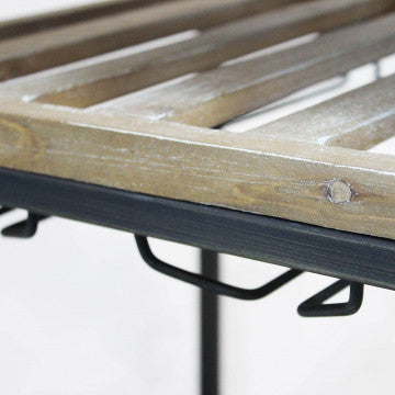 Mobile in ferro e legno con 3 ripiani 87,3 x 42,5 x 77 cm