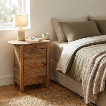 Mobiletto in pino riciclato, 75x35x76 cm, colore marrone, peso 15 kg