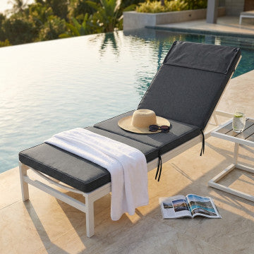 Cuscino sfoderabile idrorepellente poliestere 59x194,5x4 cm grigio